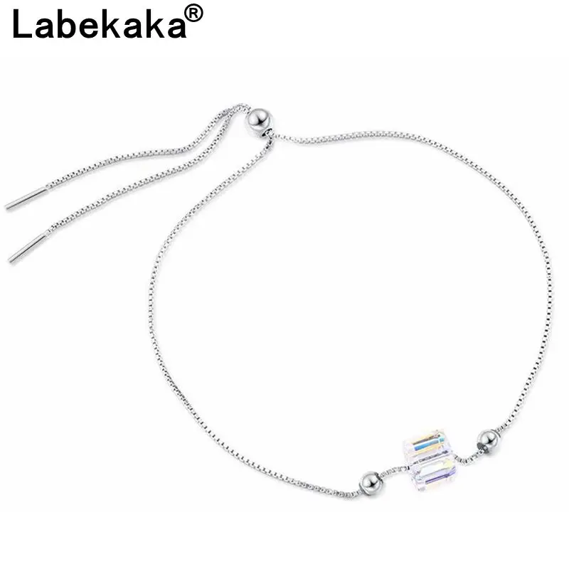 Labekaka S925 серебряный браслет с кристаллами браслеты украшенные кристаллами от сваровски для ежедневного УКРАШЕНИЯ для досуга аксессуары