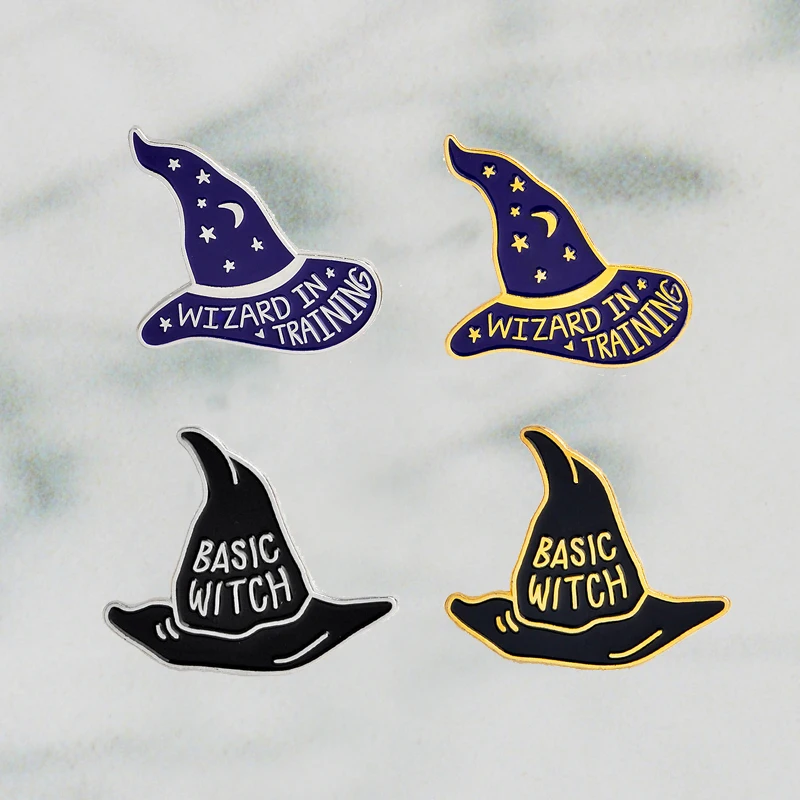

Halloween Party Gifts Hard enamel pins Wizard pin Witch pins Hat bag jeans sweater acc jewelry