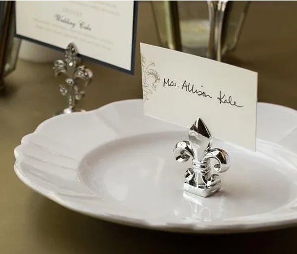 Wedding Party Decoration Fleur De Lis Silver Finish Place Name Card Those Graceful Lines Of The Fleur De Lis Can Only Enhance Your Table Decor And It S A Lovely Setting For Photo
