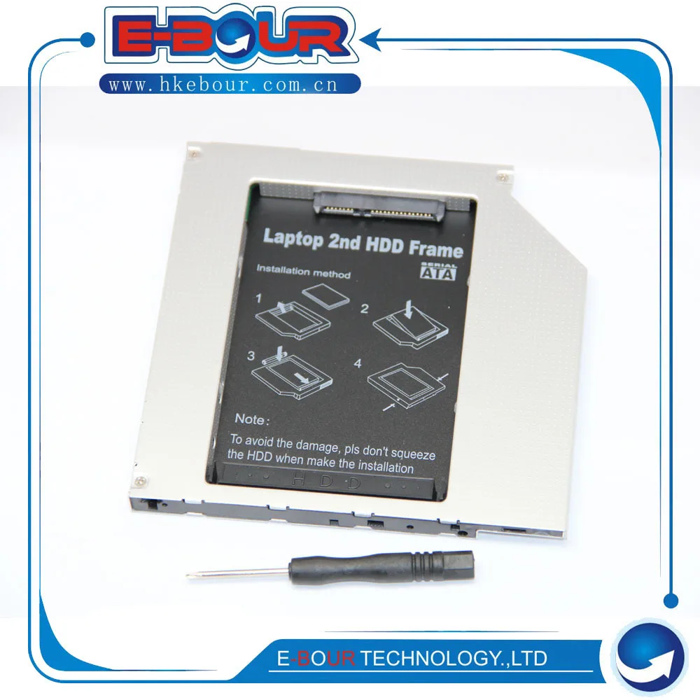 Алюминиевый Универсальный тонкий жесткий диск 9,5 мм IDE 2nd HDD 2," SSD Caddy для ноутбука CDROM DVD Оптический привод отсек