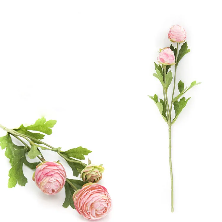 Йо Чо 3 головки/филиал Розы Искусственные цветы розовый белый шелк пионы чай розы длинные маленькие Искусственные цветы Свадебные вечерние украшения для дома - Цвет: Pink