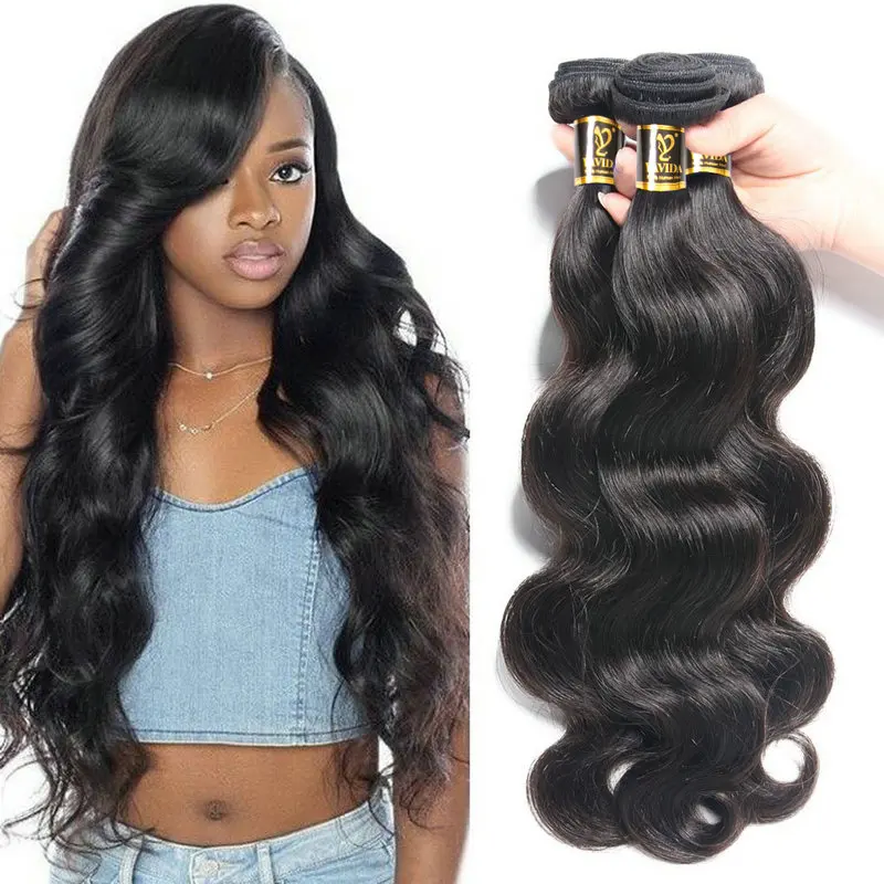 Yavida Indian Hair Body Wave Hair Bundles Natural Color 100% Human Hair Weave Bundles Non-Remy Hair Extension 1/3 /4Piece
