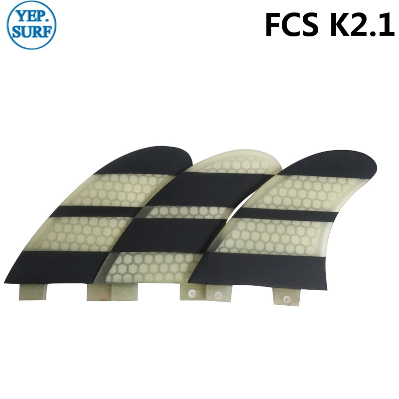 Wake Board Бесплатная доставка плавники для серфинга FCS K2.1 белые и черные сотовые из