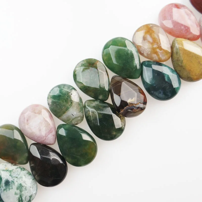 

(Min. Order is $10) 29Pcs Faceted Indian Stone Teardrop Loose Bead 18x13x6mm SHX1316(Free Shipping)