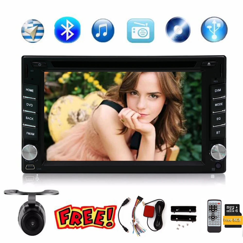 

Multimedia Universal Car Radio Double 2 Din Car DVD Player GPS Navigation In Dash Car PC Stereo Video Free Map Car Electronics