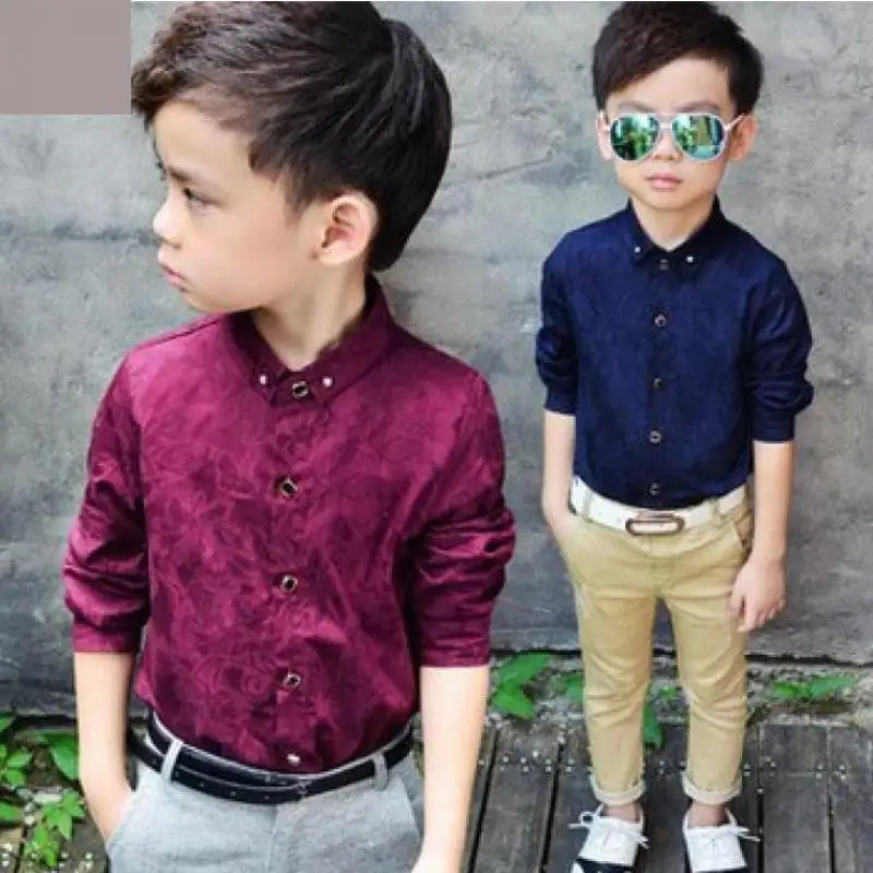 

Baby Boy Shirt For Boys Kids Long Sleeve Shirts 2019 British Style Tops Blouse Outfit Costume Blusas Infantil School Uniform 10