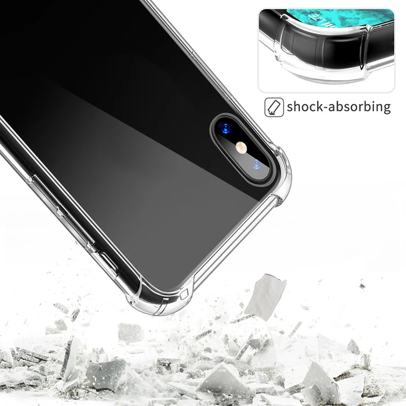 Ультратонкий Мягкий чехол из ТПУ для iPhone X 6 6S Plus 7 8 прозрачный противоударный