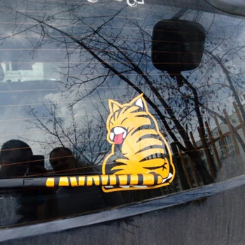 

Cartoon Funny Cat Moving Tail Car Stickers Reflective Vinyl Car Rear Window Wiper DIY Decals Automobiles Car Styling Accessories