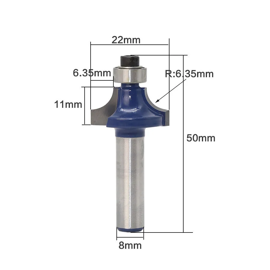 4 шт./компл. высокое качество Roundover бит с подшипником Концевая фреза 8 мм хвостовик ласточкин хвост фрезы Резак работы по дереву