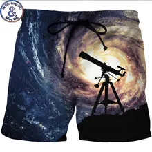 Мужские s хипстер 3D космическая галактика печатные пляжные шорты Плавки летние новые быстросохнущие брендовые шорты мужские 6XL