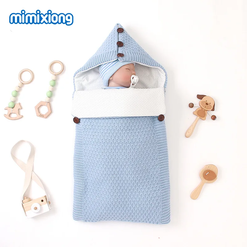 Спальный мешок для младенцев; чистый цвет; пеленка для малышей; спальные мешки; конверт для новорожденных; уплотненное одеяло для малышей; сезон осень-зима