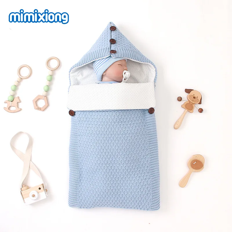 

infant sleeping bag pure color Baby Swaddle Wrap Sleep Sacks newborn envelope thickening anti-kick Winter autumn