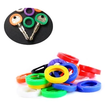 Новинка, 20 шт, разноцветные идентификационные силиконовые кольца для ключей, полые колпачки, чехлы для ключей, идентификационные бирки для автомобилей, мотоциклов, велосипедов