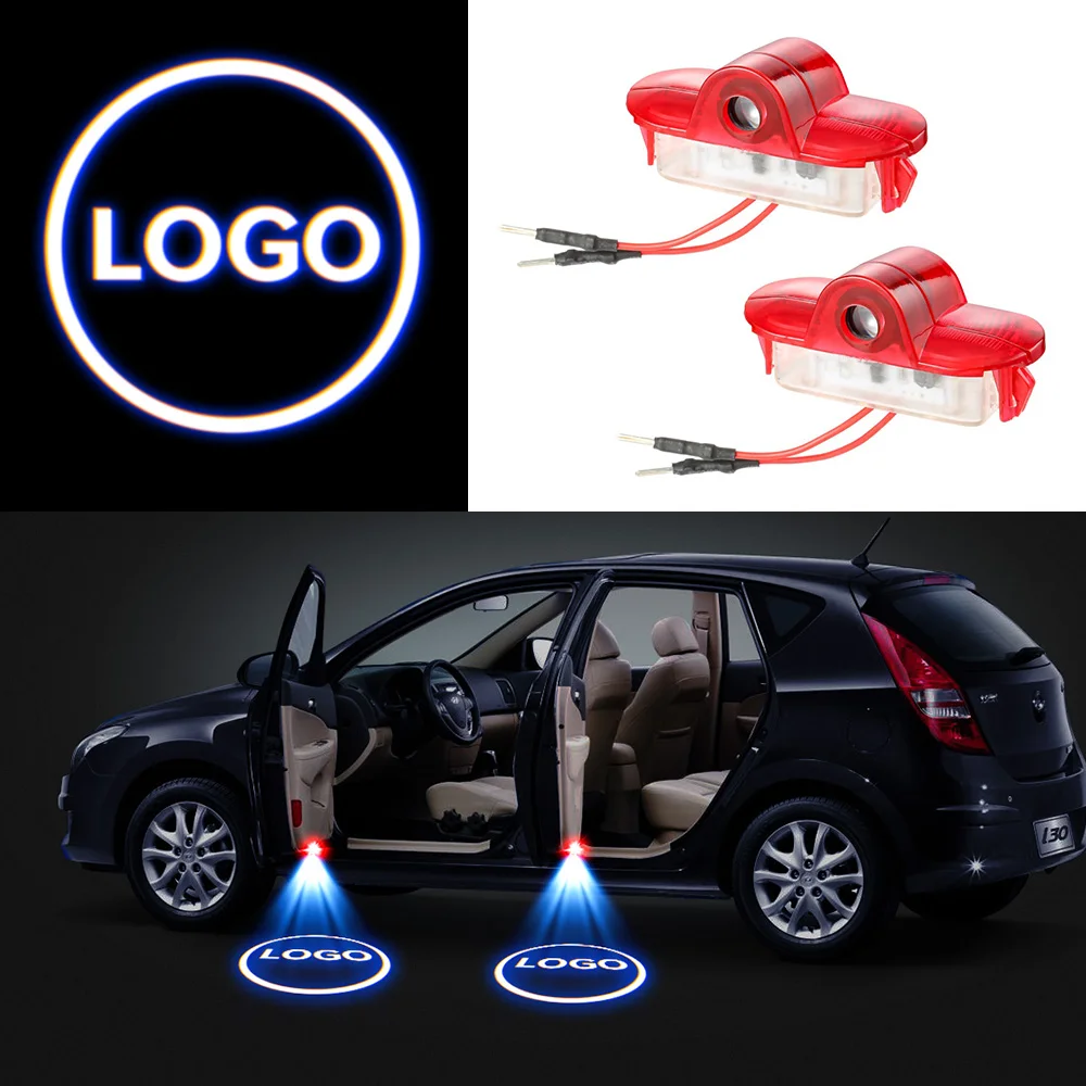 

2PCS LED Door Warning Light Welcome Light With Logo Projector For VW Golf 4 Canddy Touran Bora(2003,2006,2008) Beatles Lavida
