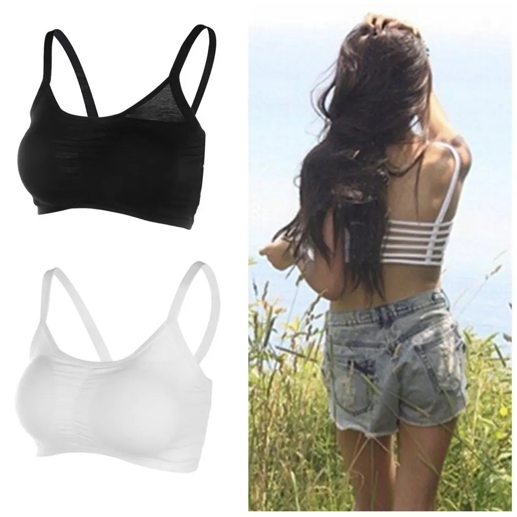 

Sexy Sports Bra Hollow Back Midriff Tank Top Bra Cool Style Wrap Vest Chest Camisole drop shipping