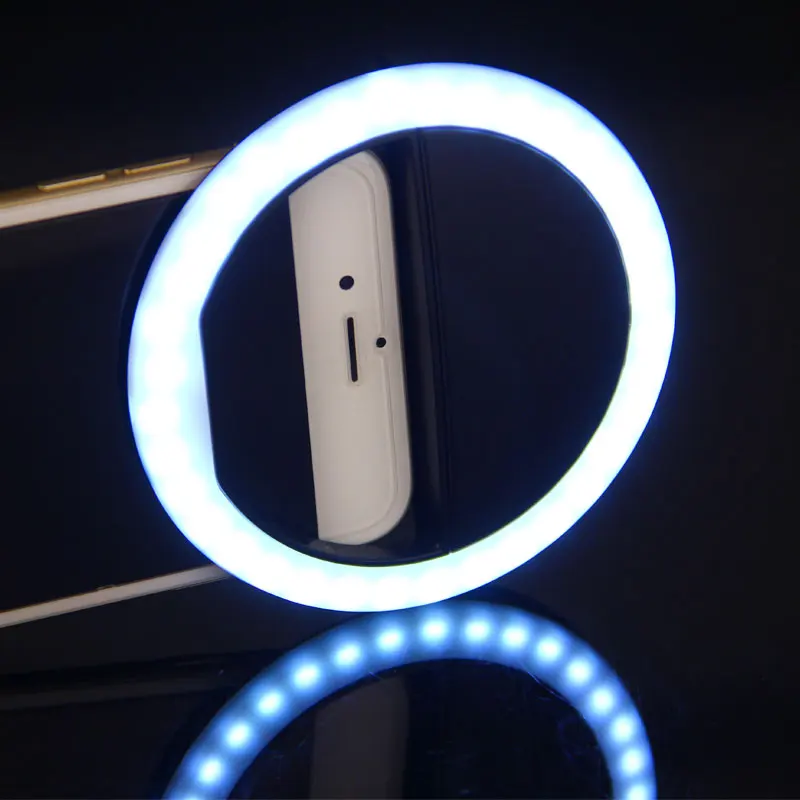 

ET Portable LED Selfie Ring Flash Light Enhancing Camera Night Photography 4 Level Brightness Lights For iphone Samsung Galaxy