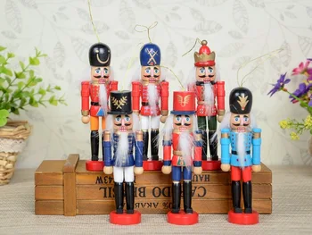 

H01-X014 Best Christmas Valentine's Day birthday gift home decoration Nutcrackers 12cm Painted soldier 6pcs/set