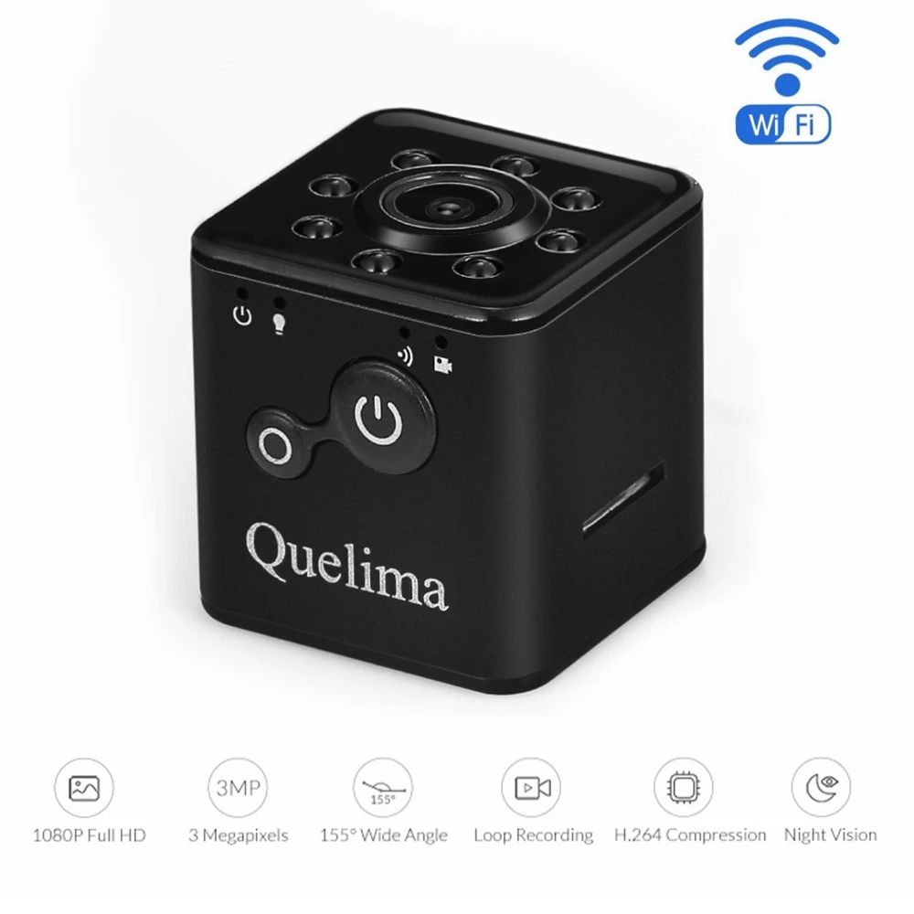 

Mini HD 1080P WiFi Micro Camera 155 Degree Wide Angle Lens Car Driving Recorder Car DVR Night Vision USB 3MP Auto Cam IR Light