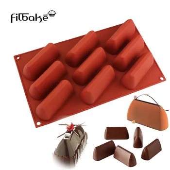 

FILBAKE Baking Decorating Toos 3D 9 Cavity Rectangle Hill Shaped Cake Mould DIY Petite Loaf Silicone Mold for Muffin, Chocolate