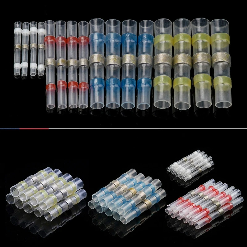 100pcs Heat Shrink Solder Sleeve Butt Splice Wire Connector Waterproof