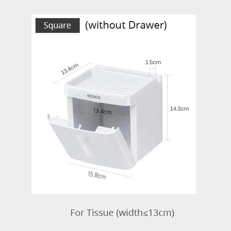 BR Ванная Комната Водонепроницаемый Держатель Туалетной Бумаги Настенный Ящик Для Хранения Салфетка Организатор - Цвет: Square (No Drawer)