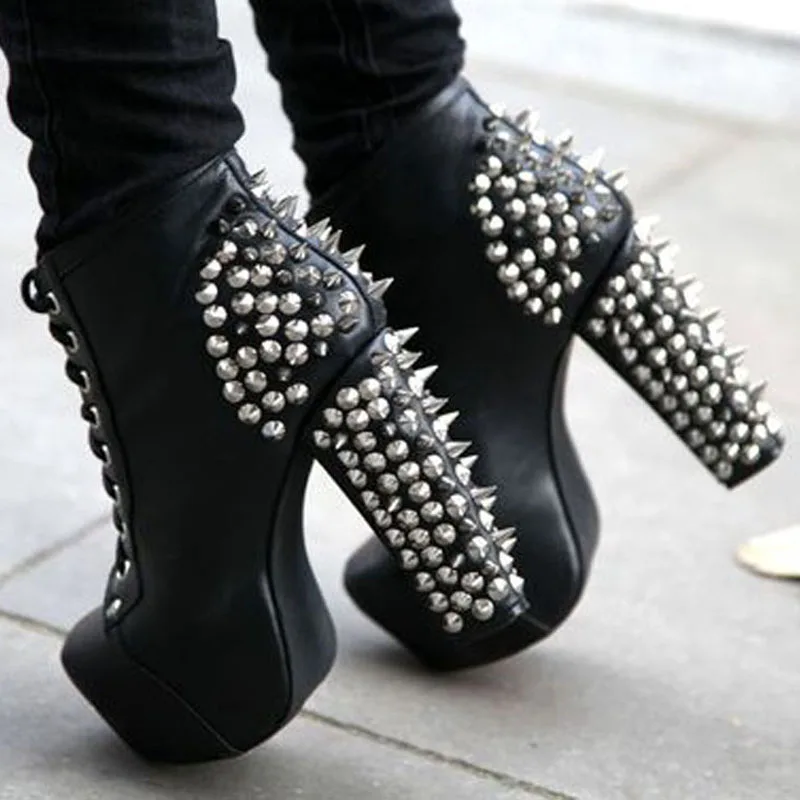 platform boots with spikes