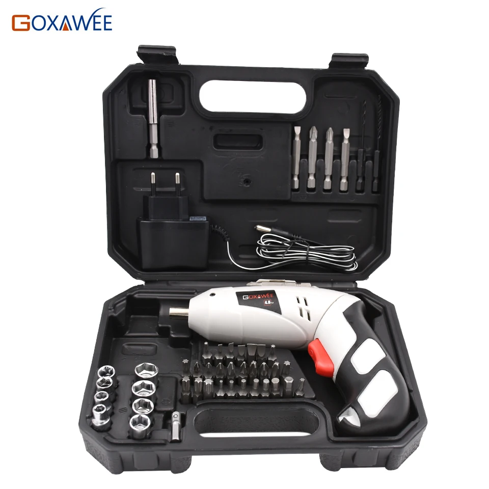 GOXAWEE 4.8V Mini Electric Screwdriver Drill Rechargeable Cordless