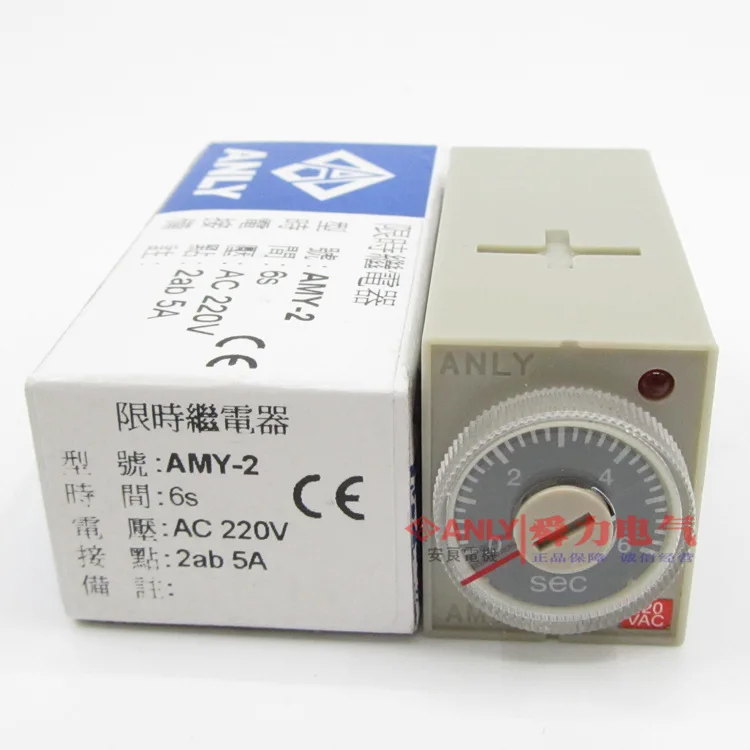 ФОТО  AMY-2 AC220V 6S  Original Taiwan Anliang ANLY time relay new Genuine