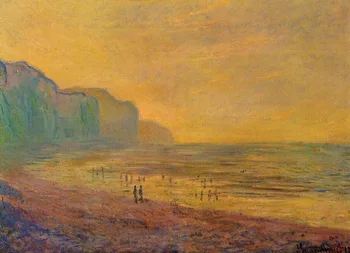 

High quality Oil painting Canvas Reproductions Low Tide at Pourville, Misty Weather (1882) By Claude Monet hand painted