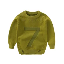 С узором в виде букв, Детский свитер осенняя одежда для маленького мальчика, Свитера для девочек ясельного возраста, вязаный пуловер, Рождественский свитер для детей Одежда для 2-8 лет