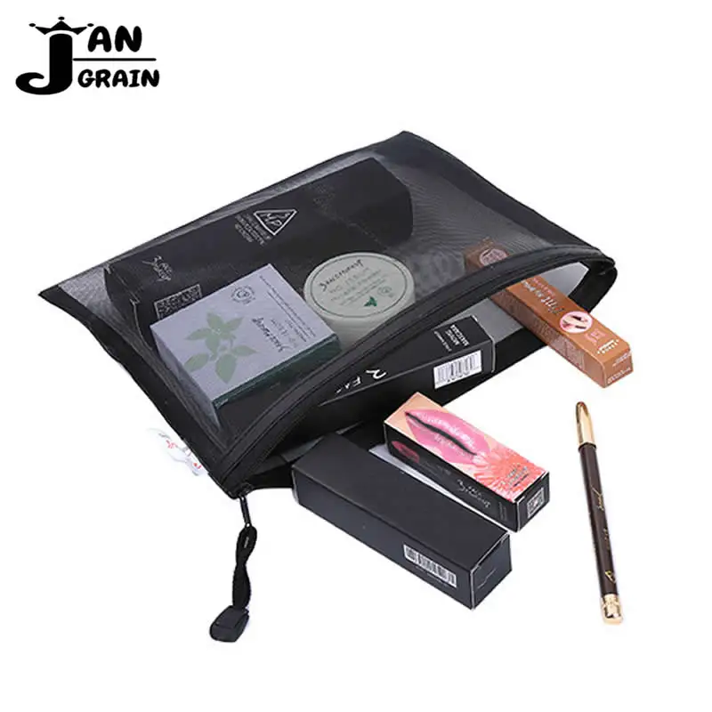 شفافة شبكة التجميل حقيبة النساء الرجال السفر حقيبة مستحضرات تجميل سستة المكياج المنظم كيس التخزين أدوات الزينة الجمال غسل حالة