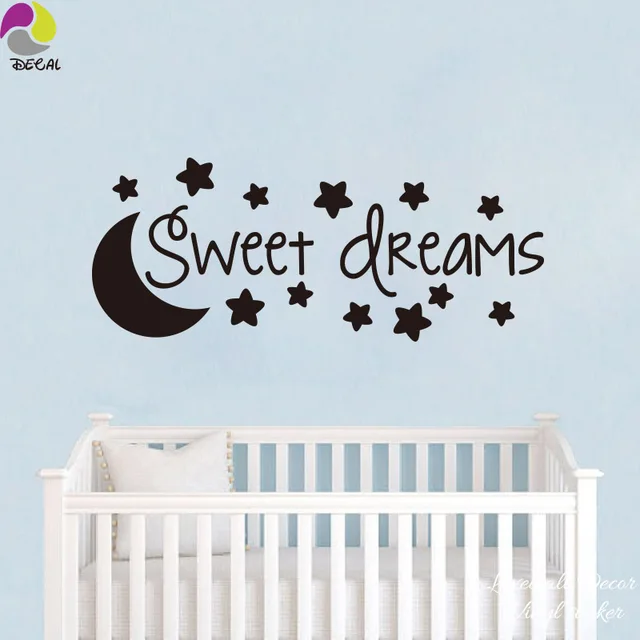 cartoon sweet dream star moon wall sticker baby nursery cute family
