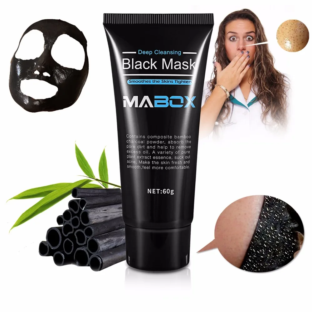 Mabox Black Mask Peel Off Bamboo Charcoal Purifying Blackhead Remover Mask Deep Cleansing for AcneScars Blemishes WrinklesFacial