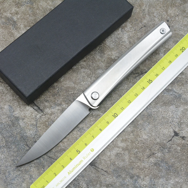 

XS-LINE New arrival D2 blade Titanium handle Flipper folding knife Outdoor camping hunting Survival pocket knives EDC tools