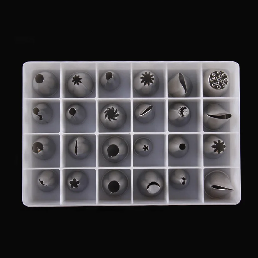 

24pcs Icing Piping Nozzles Pastry Tips With Box Cake Sugarcraft Decorating Tools Cake Tip Sets Fondant Accessories