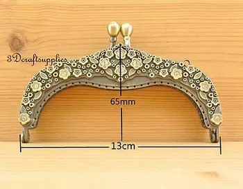 

metal frame sewing clasp for bag purse frame alloying 13 cm anti bronze D7