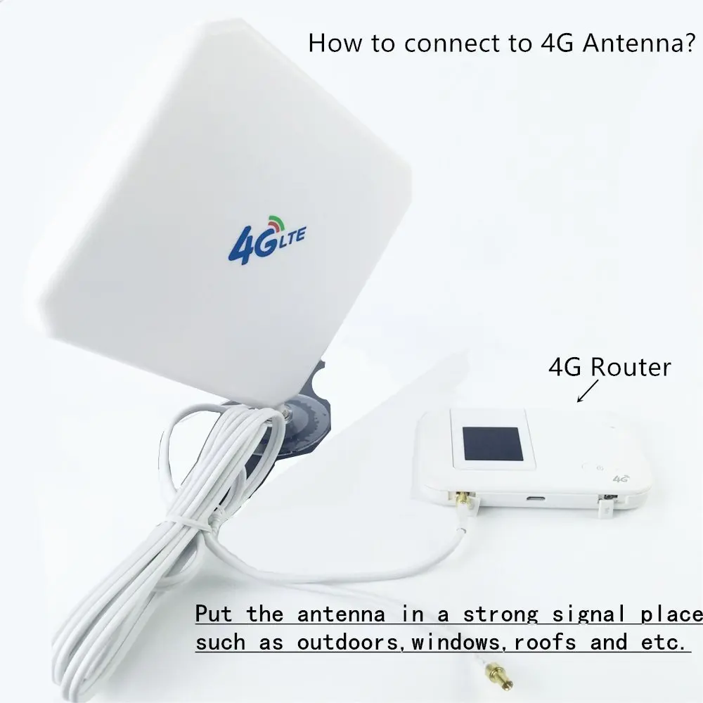 Лот из 100 шт 35dBi 4G внешняя внутренняя LTE WIFI антенна TS9 Разъем для E5372 E8372 E589 E392 ZTE MF62 810s