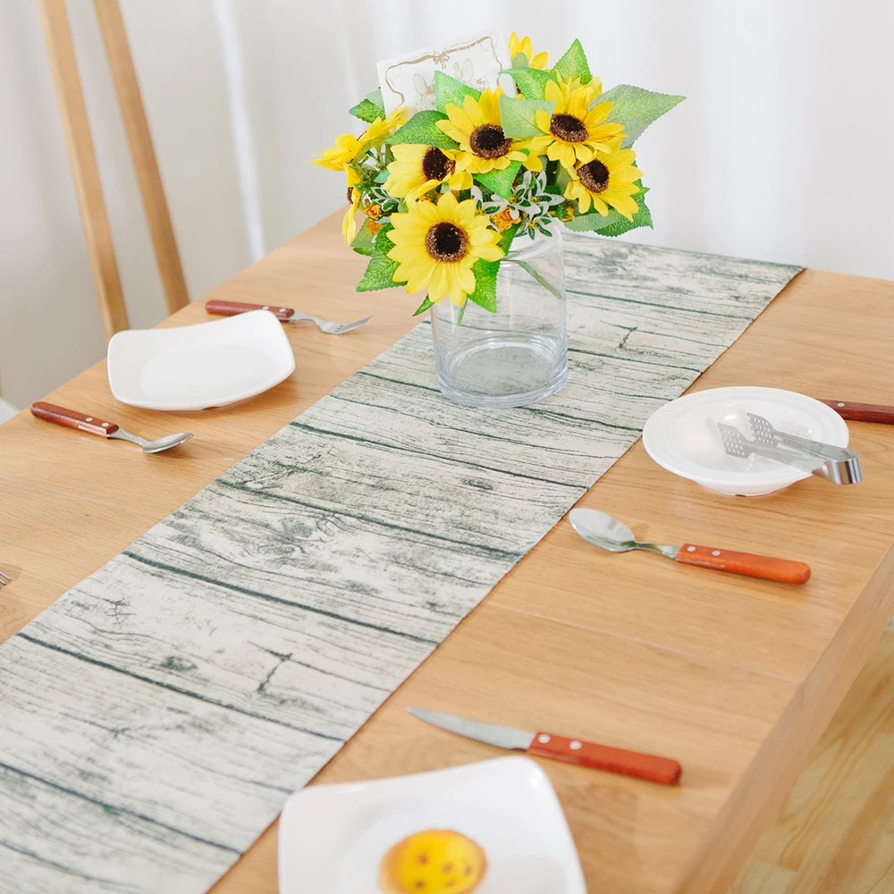 

Lychee Vintage Wood Grain Table Runner Creative Simple Table Runner For Wedding Party Home