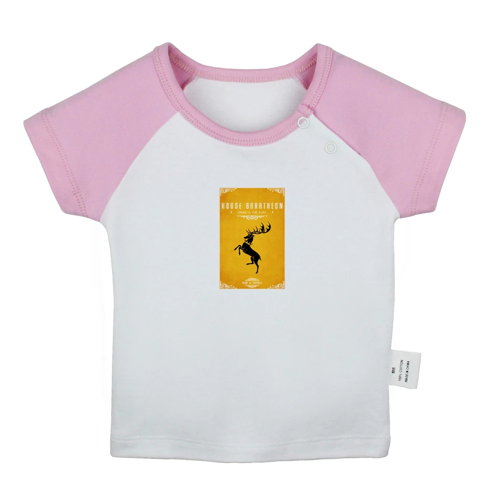 Bucks Игра престолов дом Баратеонов баннер Фрей близнецов черные футболки для новорожденных футболки с короткими рукавами для малышей - Цвет: YcBabyYCP2164D