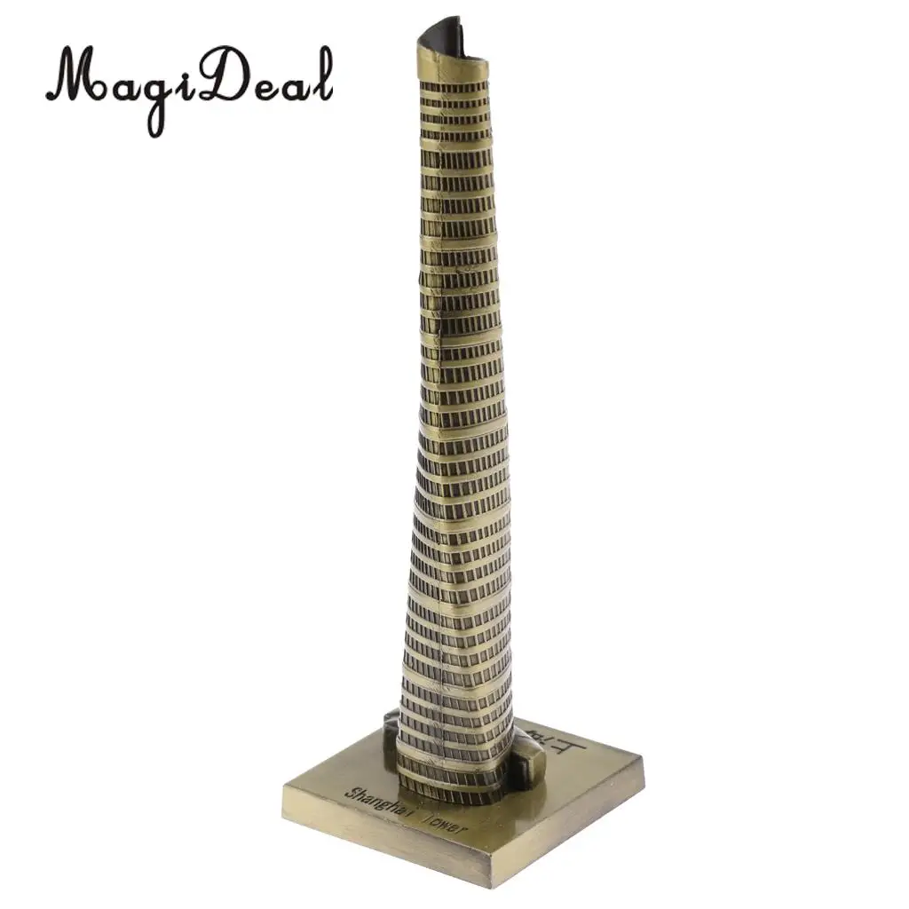 3 Pieces Souvenir Building Metal Shanghai Skylines Buildings Model Desk Decor Gift - 15cm