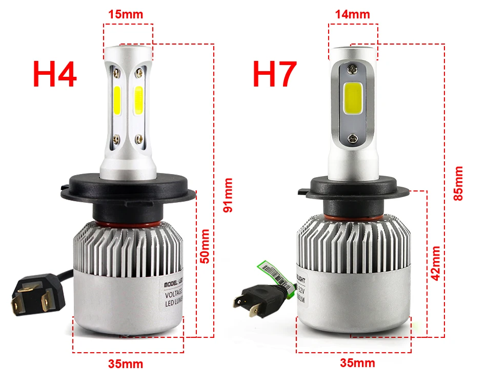 S2 6000K 8000K H7 H4 H8 H9 H11 9005 9006 LED LAMPS (13)
