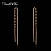 Double Fair OL Style Long Chain Drop/Dangle Earrings Silver/Rose Gold Color Fashion Jewelry Strike Bar Ear Cuff For Women DFE236 ► Photo 1/6