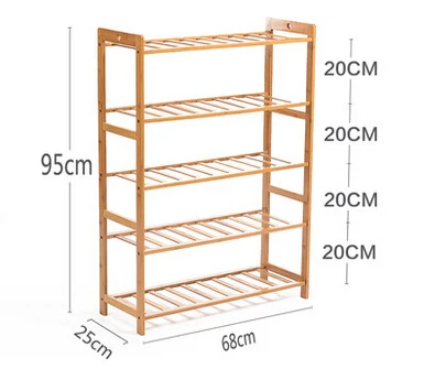 Полка для обуви, простая бамбуковая стойка для хранения обуви, многослойная простая домашняя сборная полка для обуви - Цвет: 18