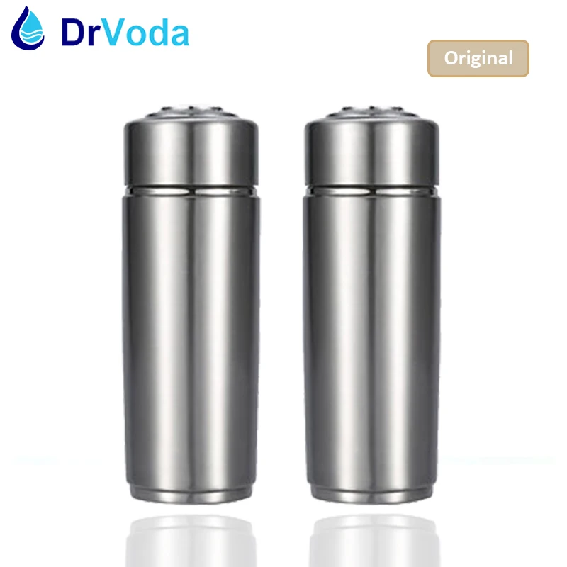 

2pcs/Lot Original Portable Alkaline Water Ionizer Bottle Pod Dual Filters Energy Flask Alkaline pH Low Antioxidant ORP Carry Bag