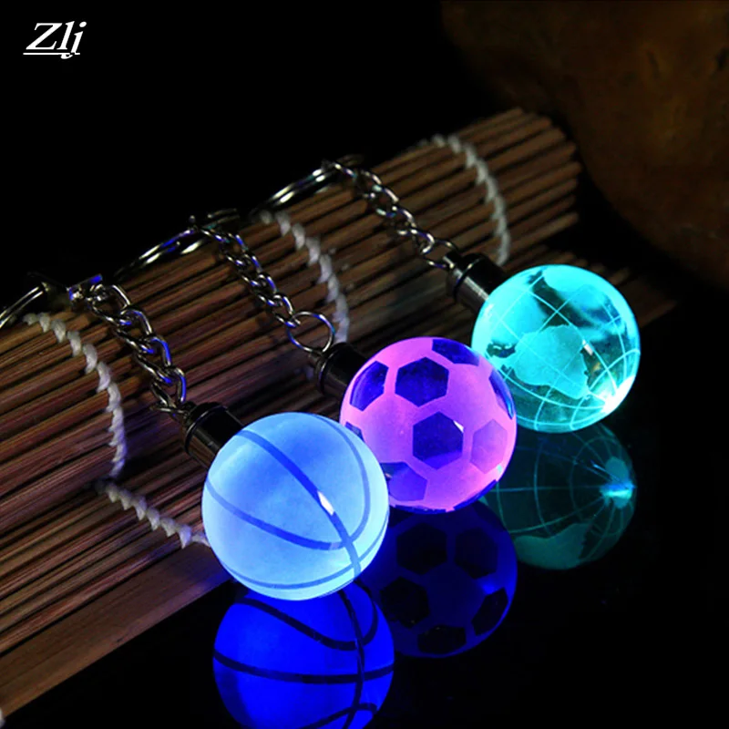 

LED Keychain Crystal Balls Keys Chains Keyring Pendant Luminous PVC Key Holder Party Kids Gift Bag Carcrystal keychain