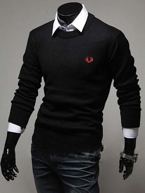 

Men's Casual Sweaters Three Colors O-Neck Knitting