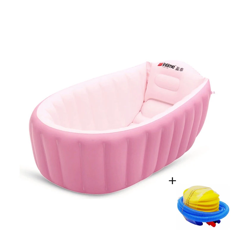 Портативная ванна, надувная ванна, детская ванночка, подушка, теплая, удерживает тепло, складная, портативная ванна с воздушным насосом, бесплатный подарок - Цвет: Pink No Box