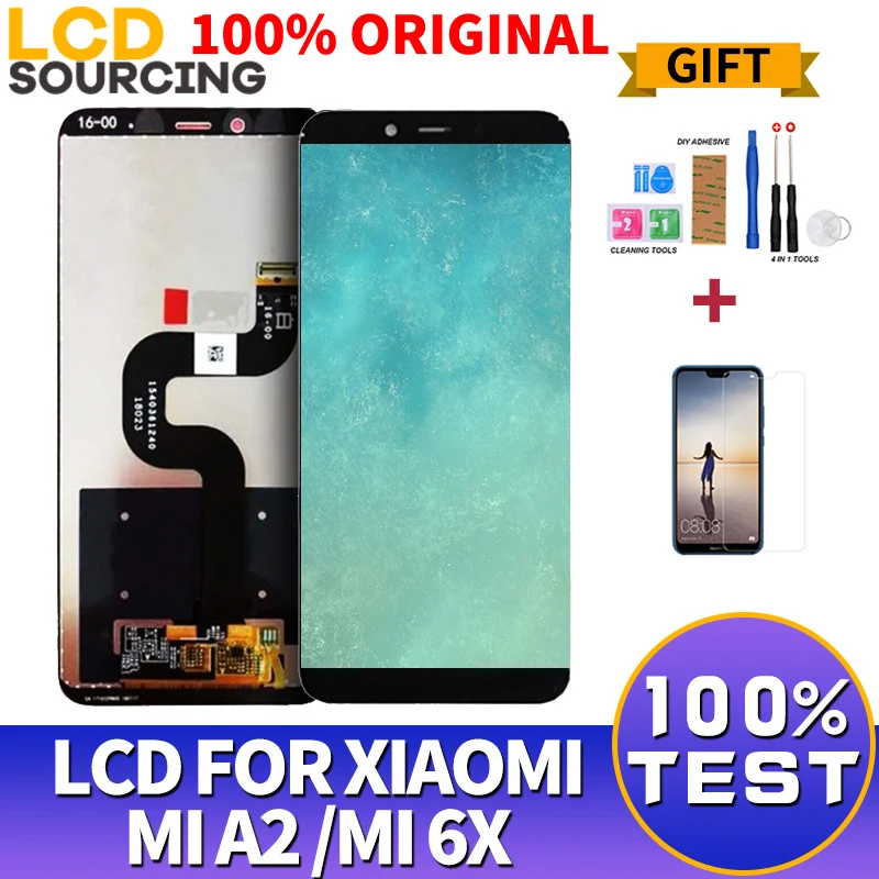 Goedkoop 100% ORIGINELE 5.99 inch LCD Display Voor xiaomi A2 mi A2 LCD TOUCH Screen Vergadering Digitizer Voor Xiaomi 6X MI 6X Display Vervangen