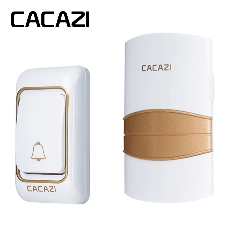 

CACAZI Wireless Doorbell Waterproof 300M Remote LED Light Home Cordless Bell 36 Chimes EU Plug 1 2 Battery Button 2 1 Receiver