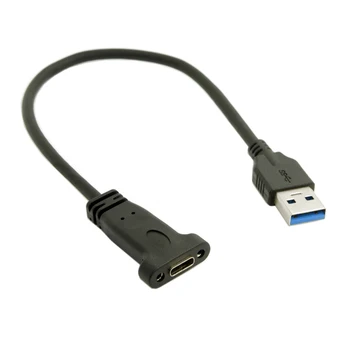 

Zihan USB-C USB 3.1 Type C Female to USB 3.0 A Male Data Cable with Panel Mount Screw Hole 20cm